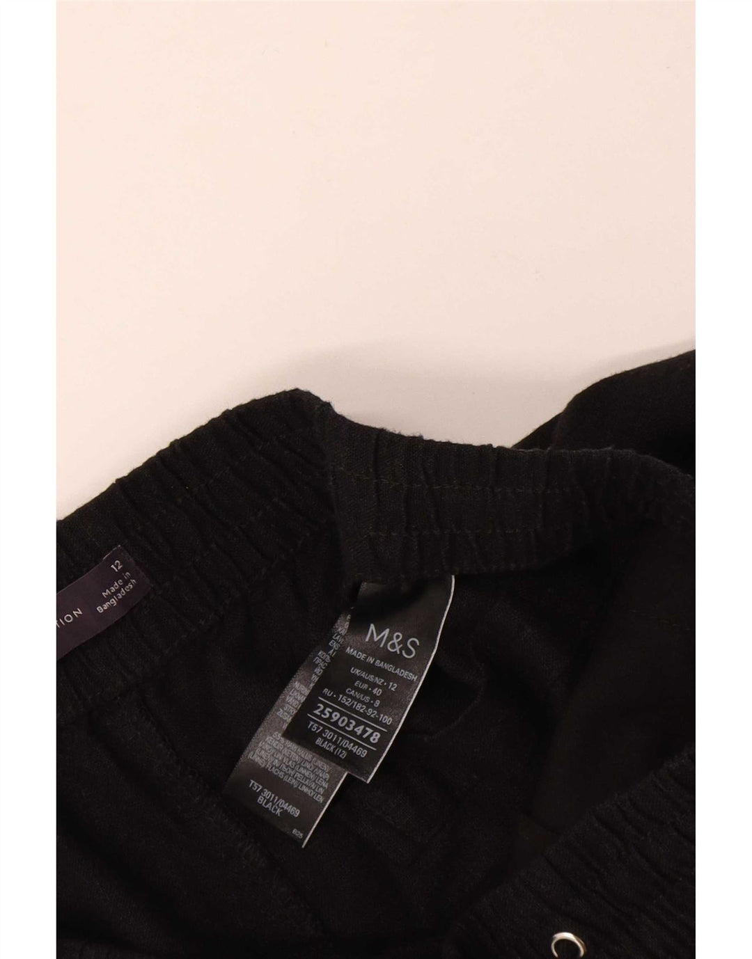 Shorts Chino Feminino Marks & Spencer Reino Unido 12 Médio W30 Linho Preto