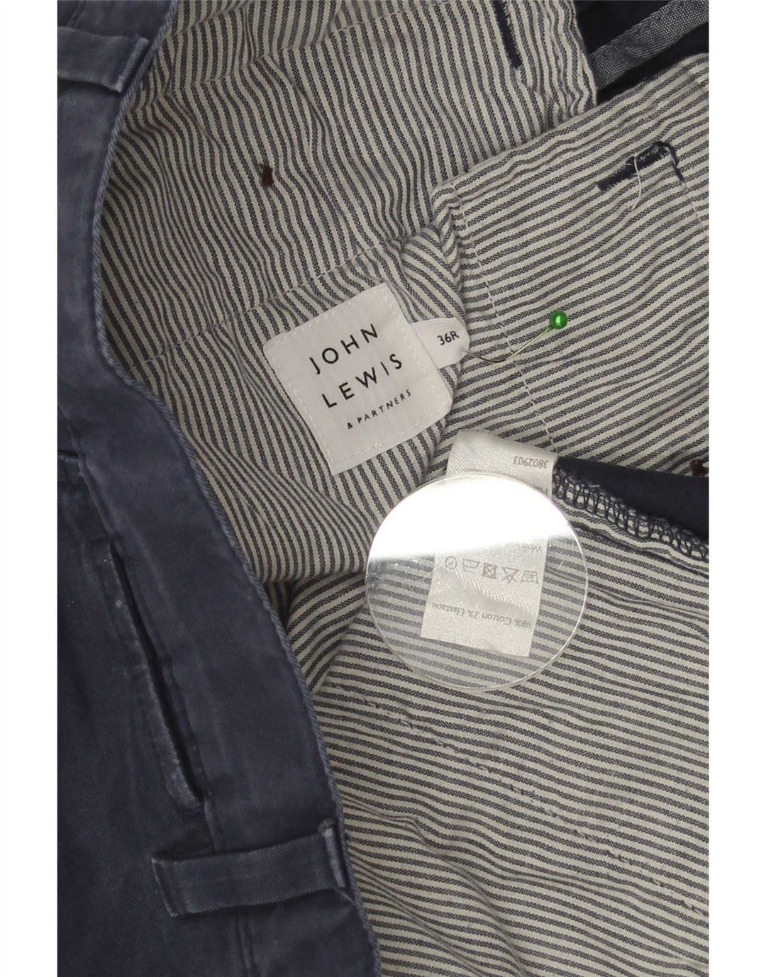John Lewis Mens Regular Chino Shorts W36 Grande Algodão Azul Marinho