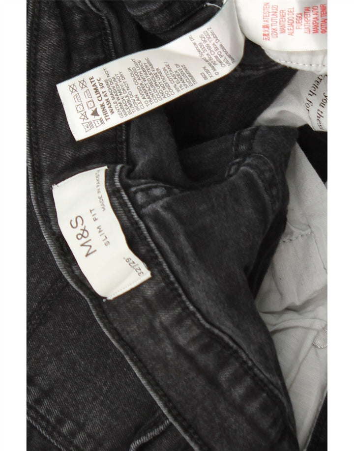 Marks & Spencer Mens Jeans Slim W32 L26 Algodão Preto