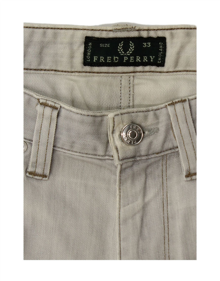 FRED PERRY Mens Jeans Slim W33 L29 Algodão Cinza