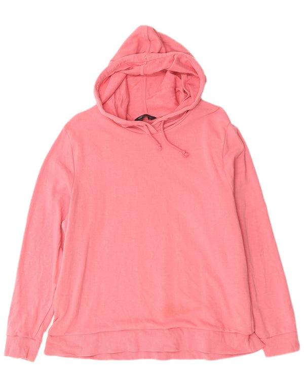 Suéter com capuz feminino Marks & Spencer Reino Unido 16 grande algodão rosa