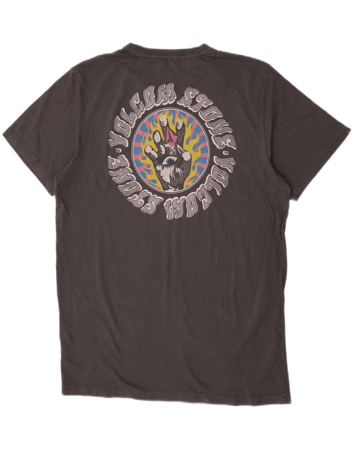 Camiseta masculina Volcom Modern Fit Graphic grande algodão cinza