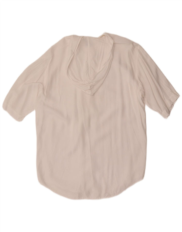 Camisa masculina de manga curta com capuz Benetton médio branco