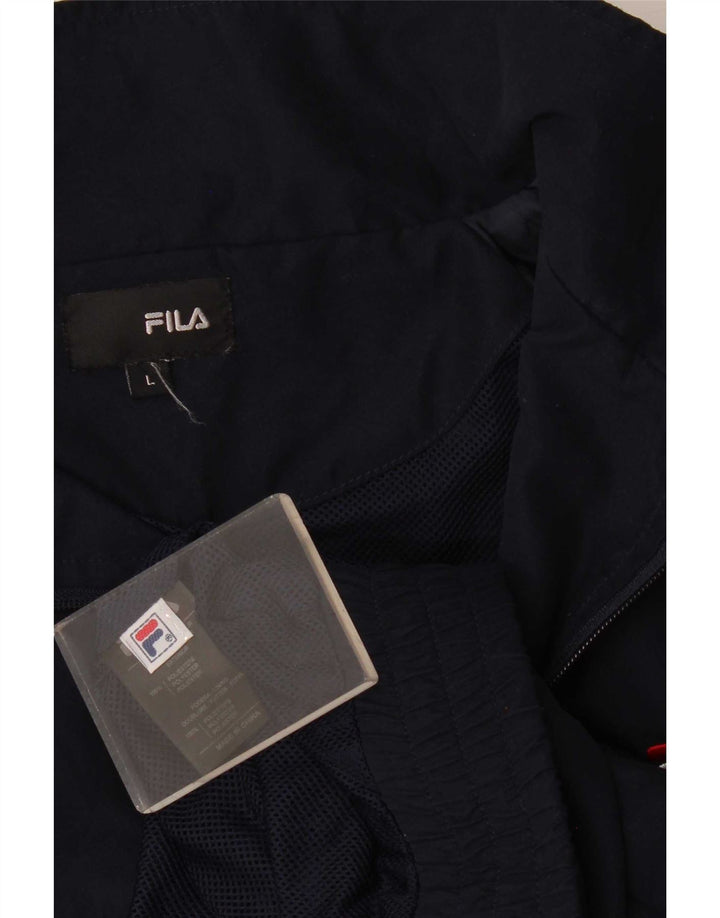 Jaqueta masculina Fila Tracksuit Top grande poliéster listrado azul marinho