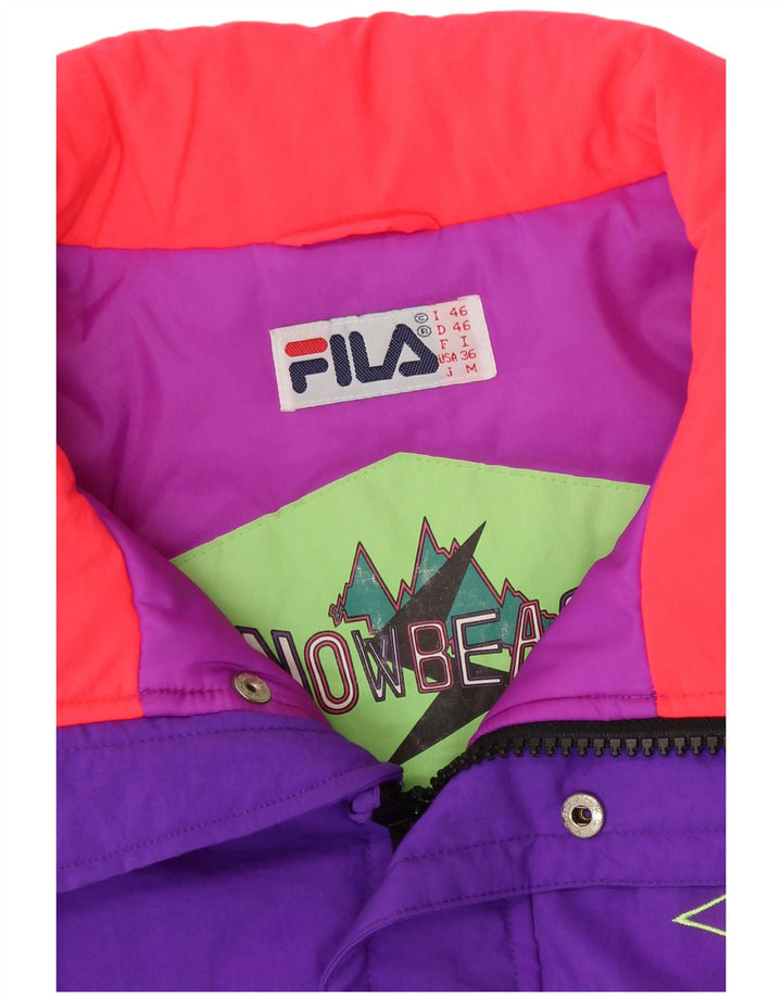Jaqueta de esqui masculina Fila Loose Fit IT 46 Small Purple Colourblock Poliamida 90s