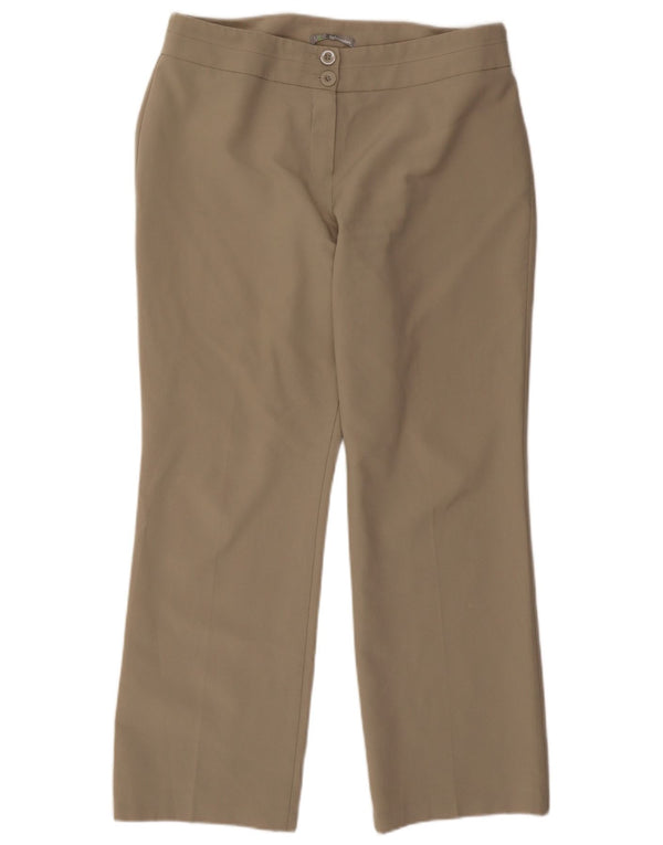 Calça chino reta feminina Marks & Spencer Reino Unido 16 grande W34 L30 bege