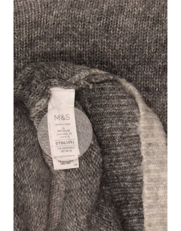 Suéter feminino Marks & Spencer com gola redonda Reino Unido 14 cinza médio