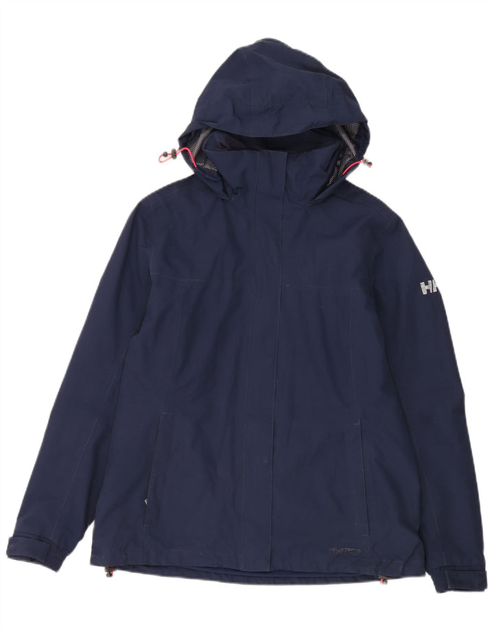Jaqueta corta-vento feminina Helly Hansen com capuz Reino Unido 14 médio azul marinho