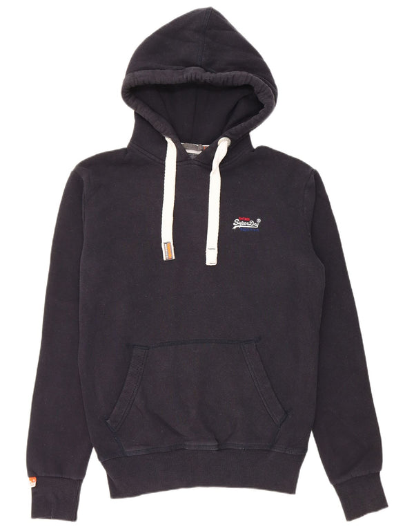 Suéter com capuz masculino Superdry XS azul marinho algodão