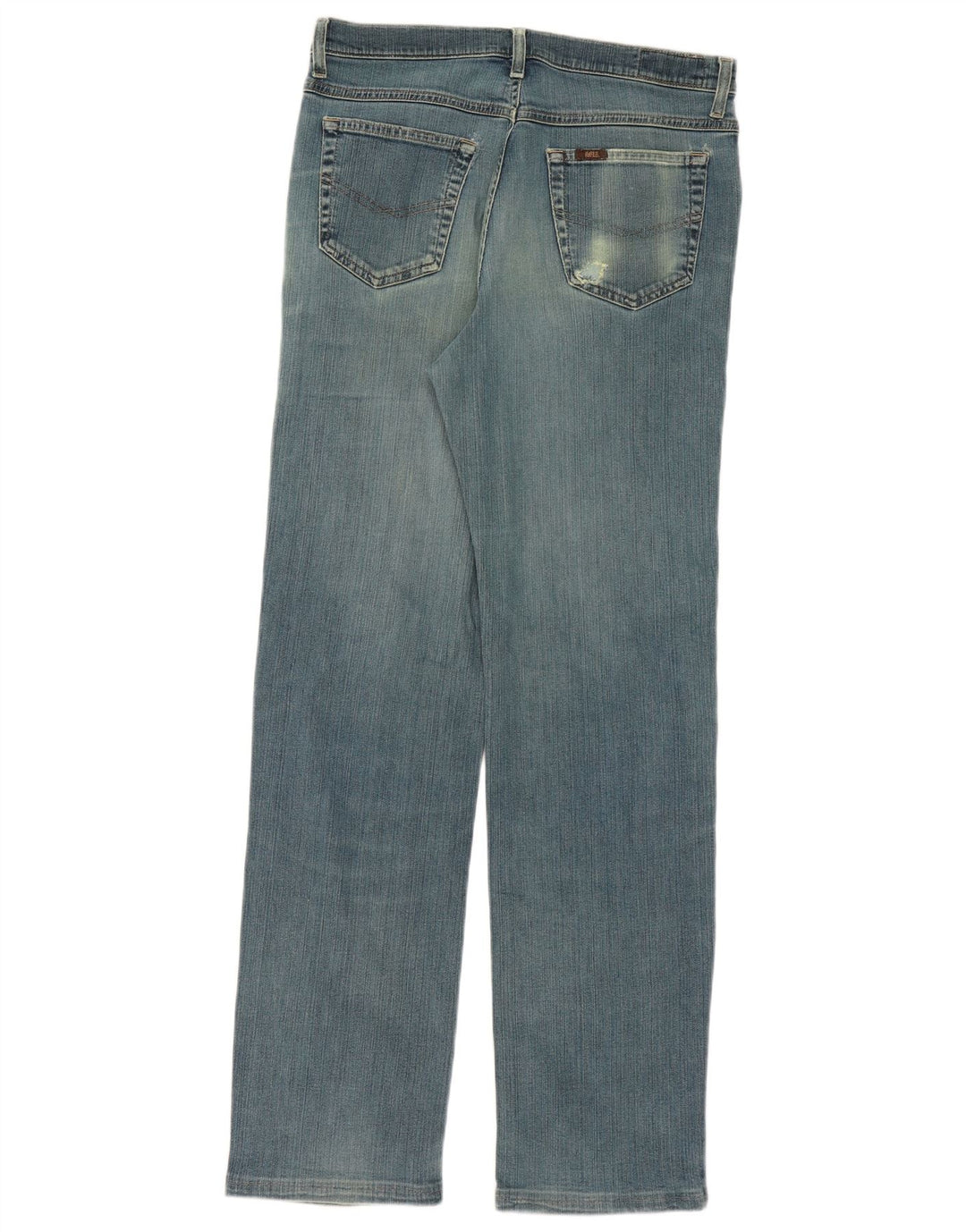 Rifle feminino jeans reto W32 L32 azul