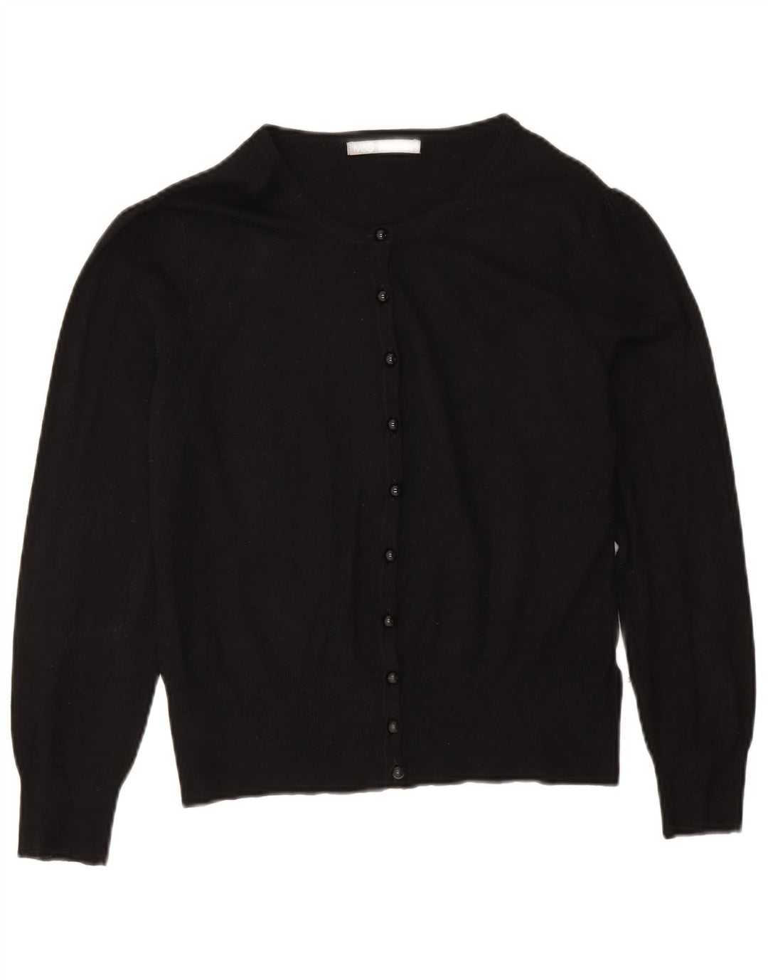 Suéter cardigã feminino Marks & Spencer UK 14 grande viscose preta