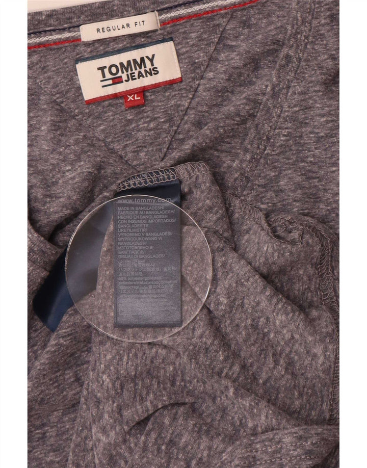 Camiseta masculina Tommy Hilfiger Regular Fit Top XL poliéster manchado cinza