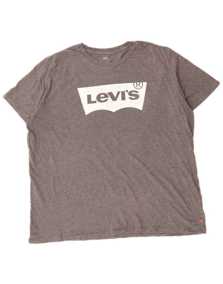 Camiseta gráfica masculina LEVI'S Top 2XL algodão cinza