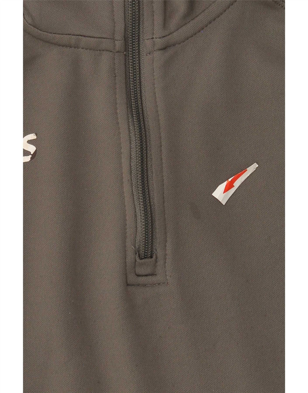 Asics Mens Zip Neck Pullover Treino Top Grande Cinza Colourblock Poliéster