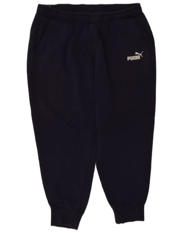 Calça de treino masculina Puma Joggers 2XL algodão azul marinho