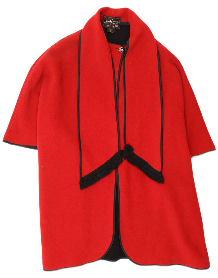 DAVID BARRY Casaco feminino de lã vermelha tamanho único