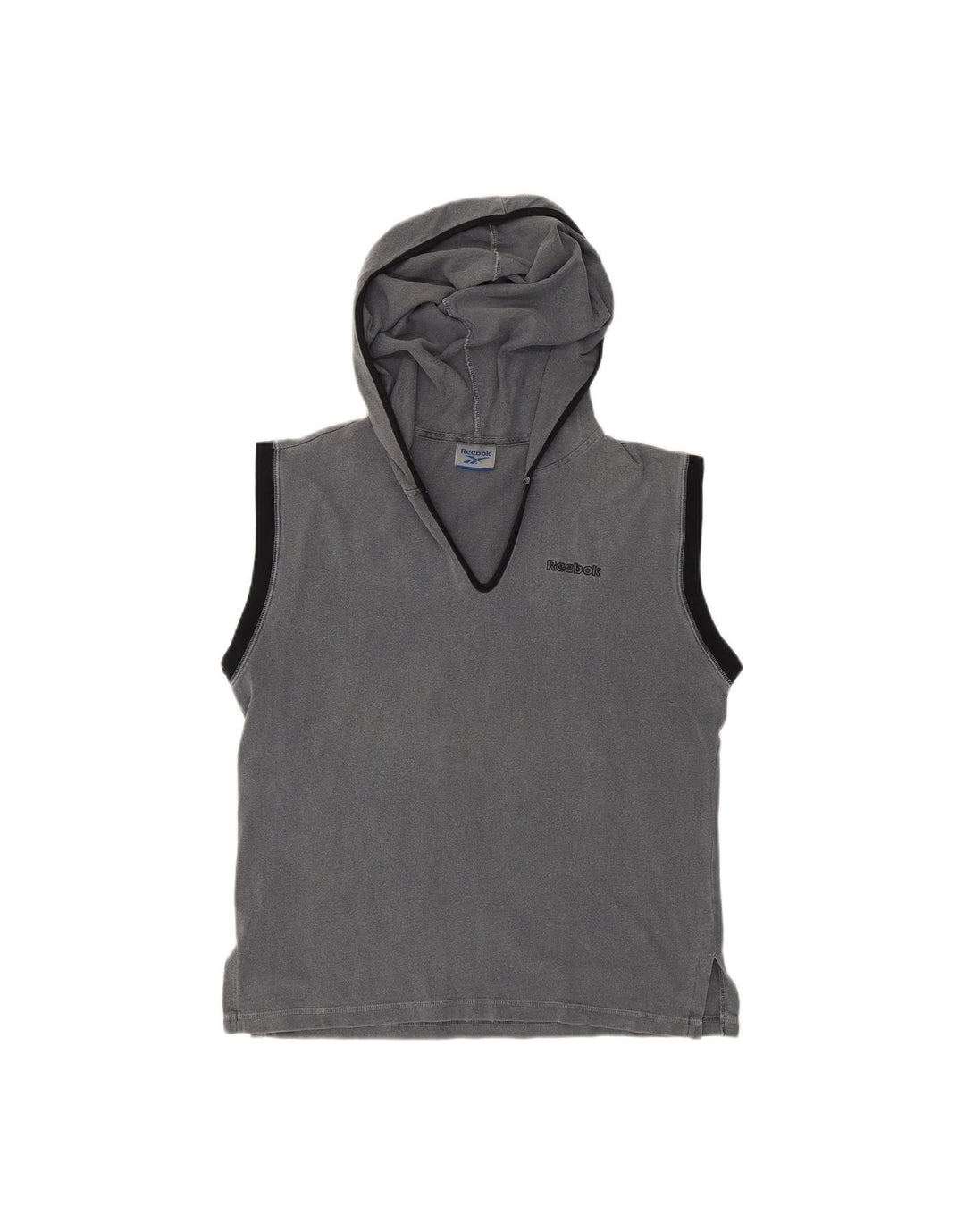 Colete feminino com capuz REEBOK UK 16 grande algodão cinza