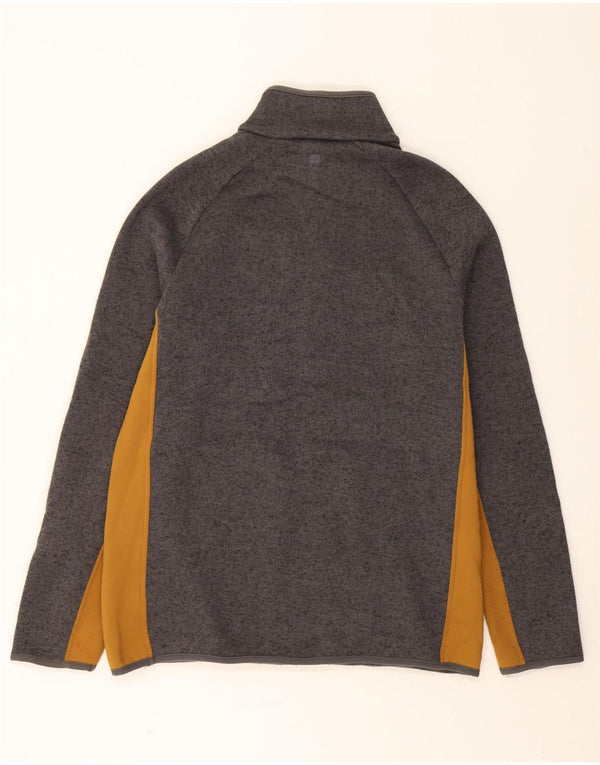 Mountain Warehouse Mens Zip Neck Sweatshirt Jumper Large Grey Colourblock