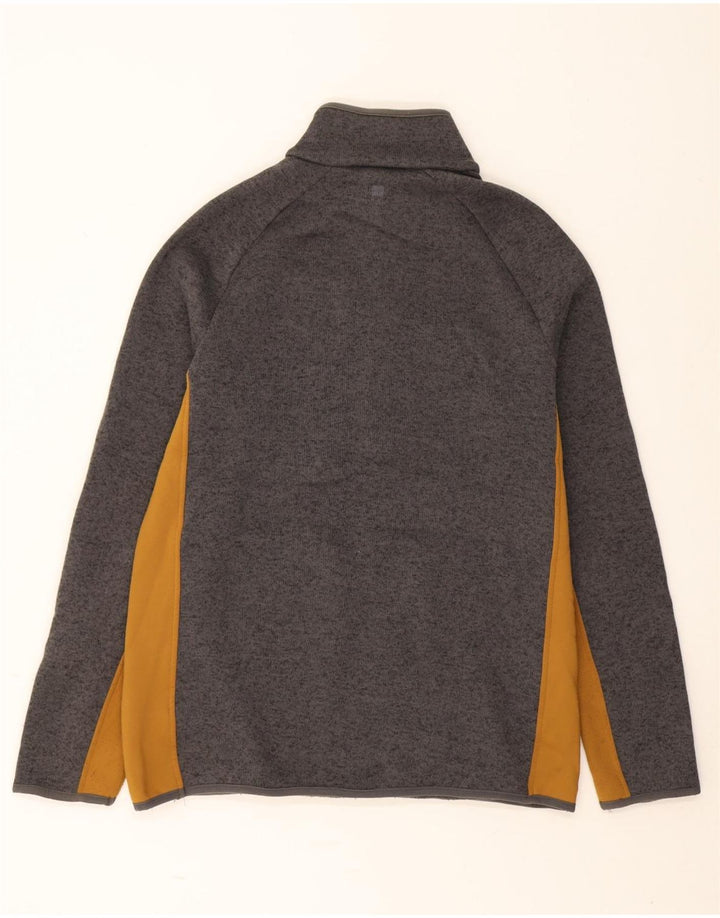 Moletom masculino Mountain Warehouse com zíper e gola grande bloco colorido cinza