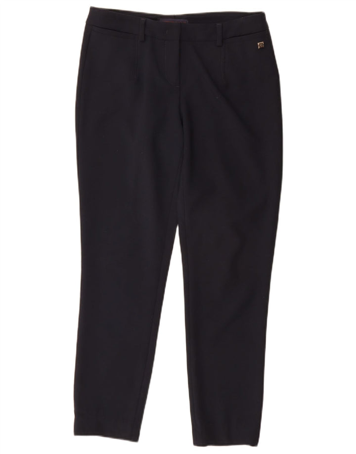 Calça feminina Trussardi Slim Suit IT 42 Médio W30 L27 Azul marinho