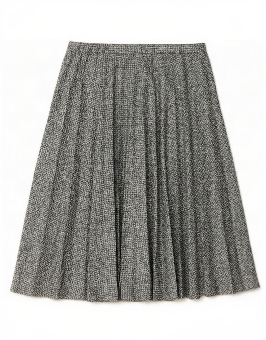 Saia plissada feminina vintage W30 Houndstooth cinza médio