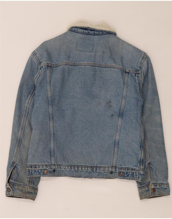 Jaqueta jeans masculina Levi's Sherpa UK 34 XS azul algodão