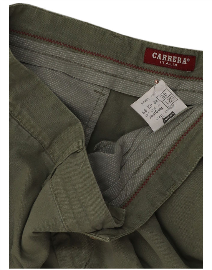 Carrera Mens Chino Shorts IT 48 Médio W33 Algodão Cáqui