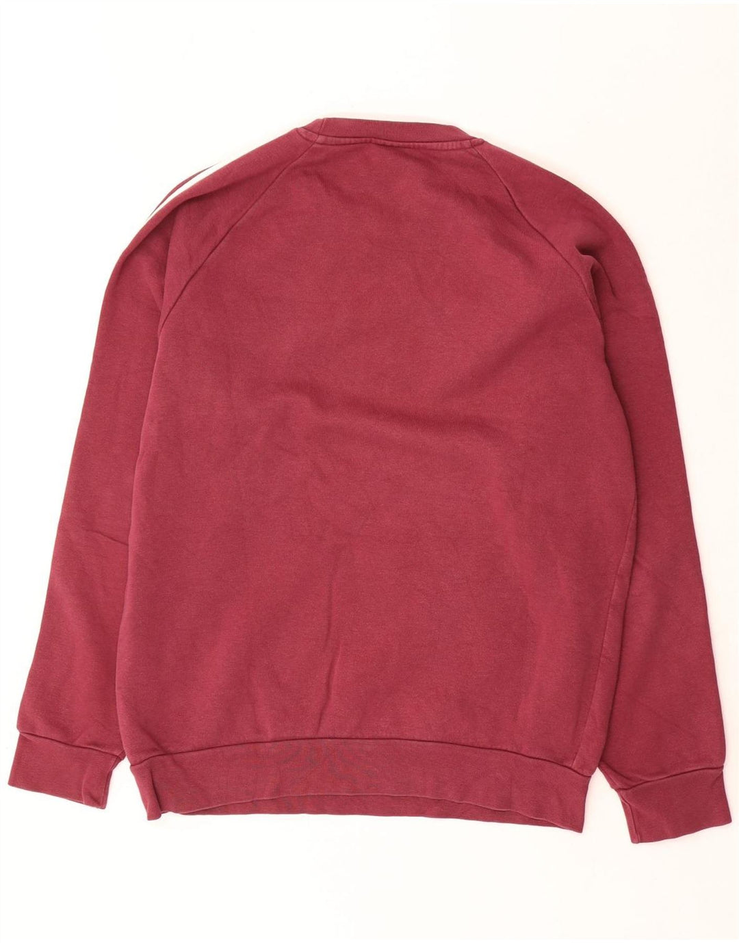 Adidas Mens Moletom Jumper Pequeno Algodão Borgonha