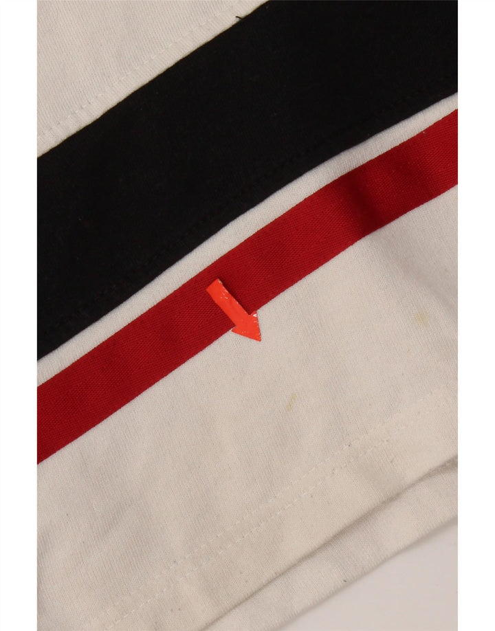 Moletom masculino Champion com gola e zíper, moletom médio branco colorblock
