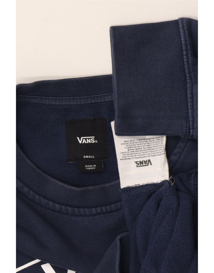 VANS masculino gráfico moletom jumper pequeno azul marinho algodão