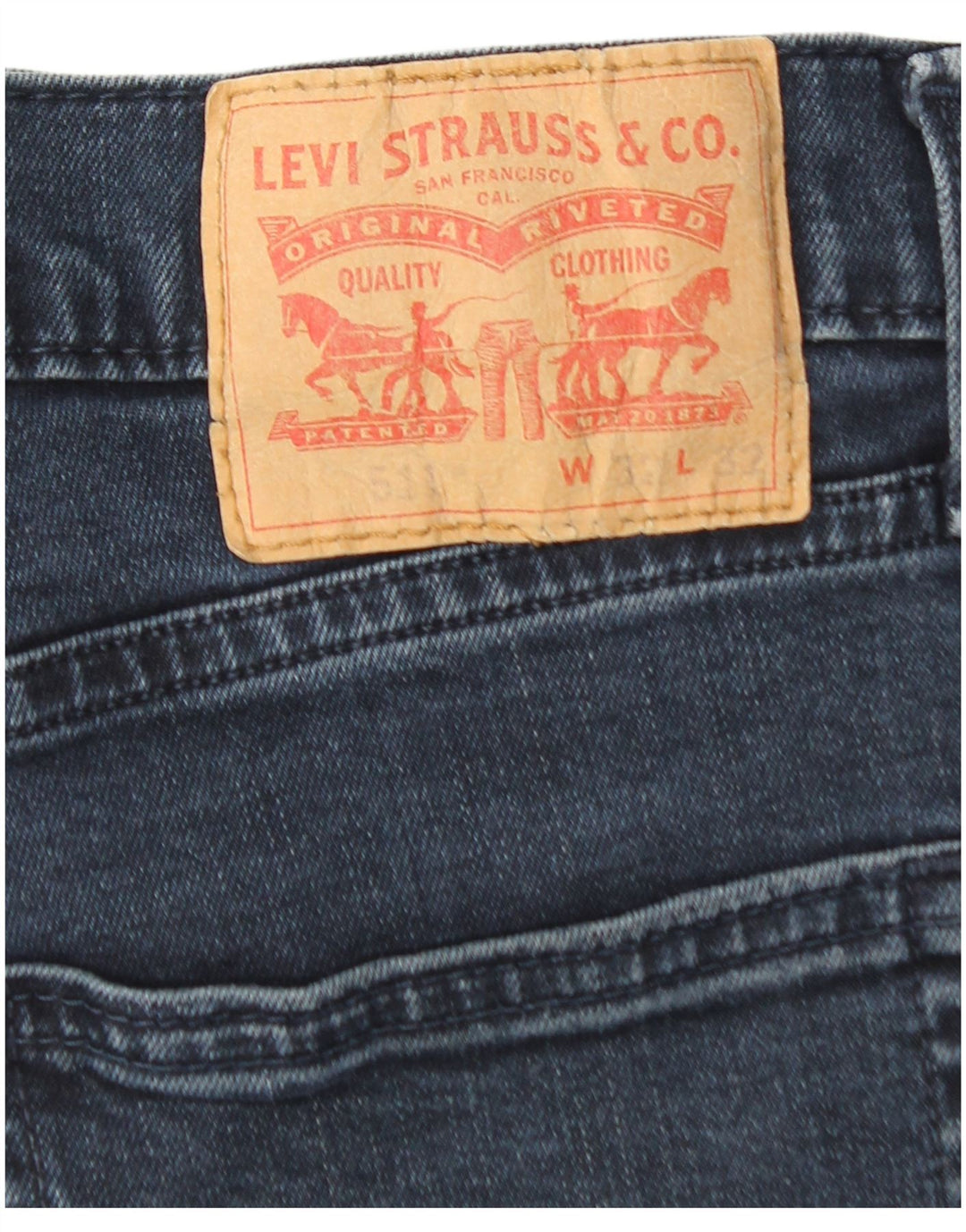 LEVI'S Masculino 511 Slim Jeans W32 L32 Azul Marinho Algodão