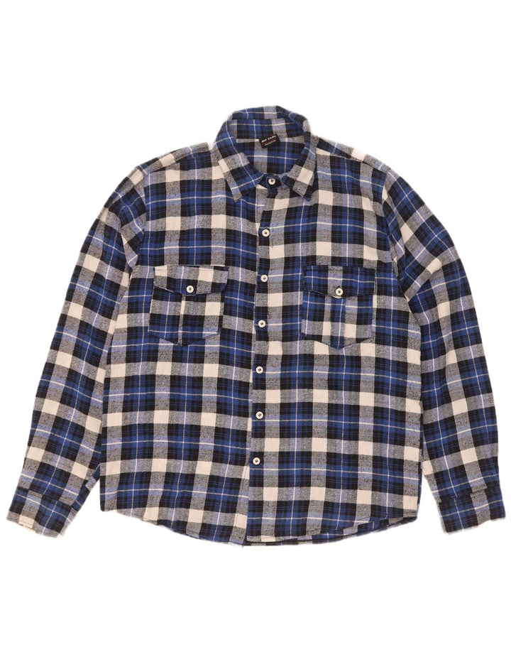 Camisa masculina de flanela Rip Curl grande xadrez azul
