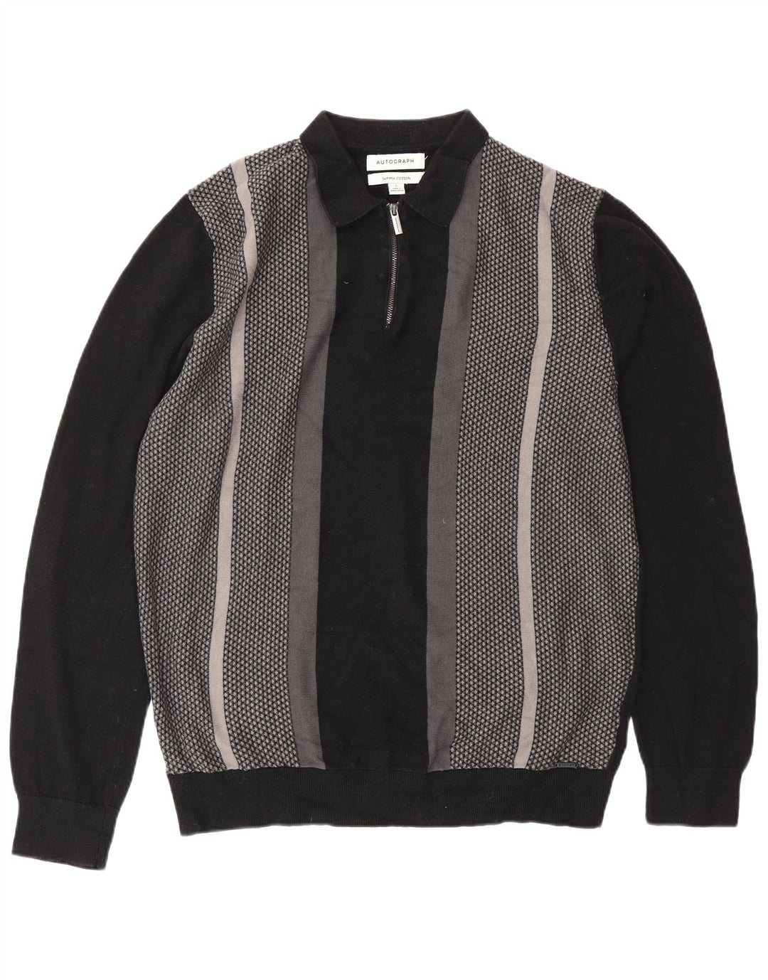 Suéter masculino Marks & Spencer Autograph Polo com gola grande preto