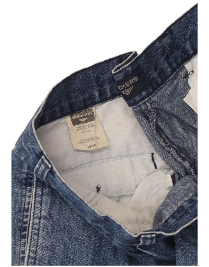 Shorts jeans feminino Dockers W34 grande algodão azul