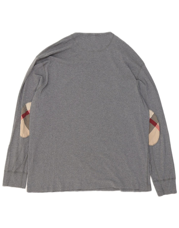 Top masculino Burberry manga comprida 2XL algodão cinza