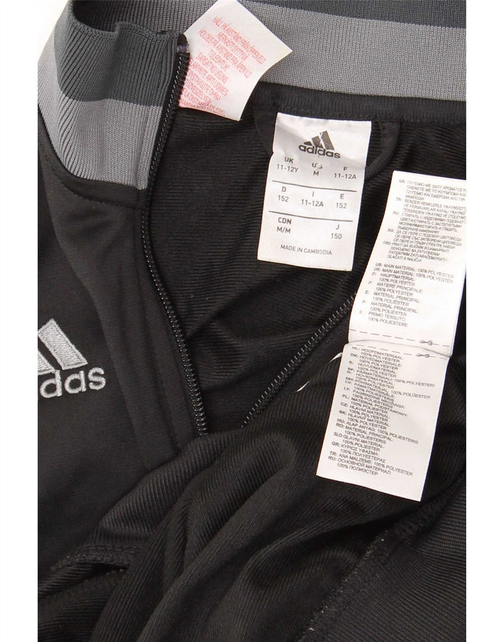 Casaco de treino Adidas Boys 11-12 anos preto poliéster