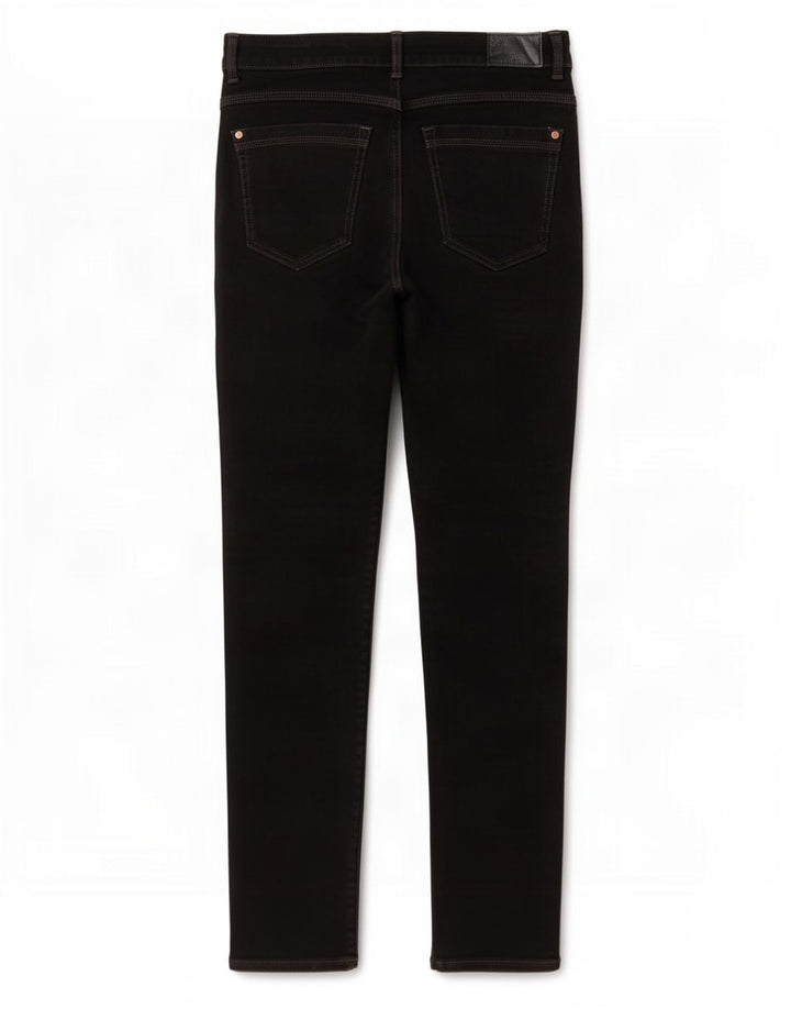 Marks & Spencer Womens Magic Slim Jeans Reino Unido 12 Médio W28 L28 Algodão Preto