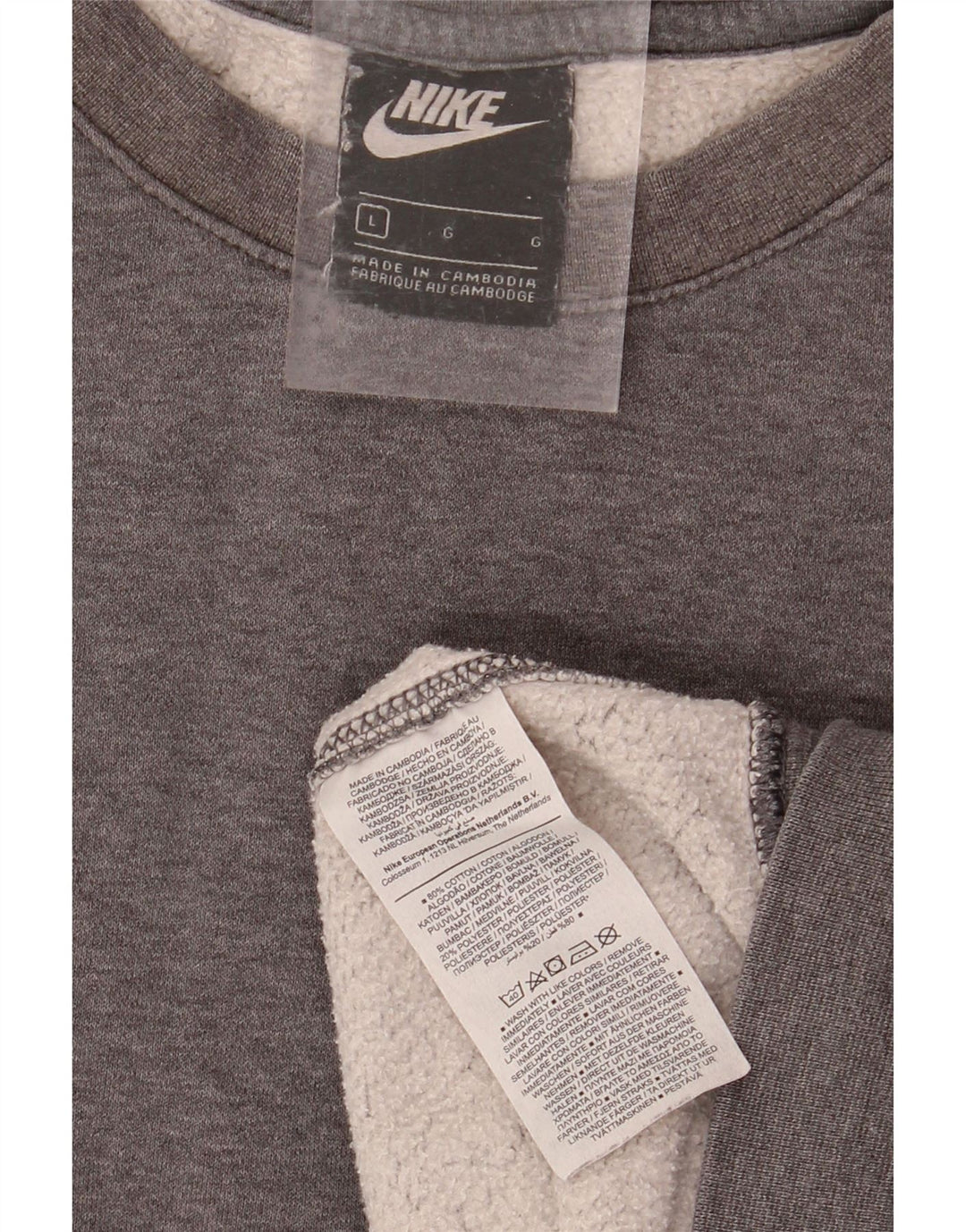 NIKE Mens Moletom Jumper Grande Algodão Cinza