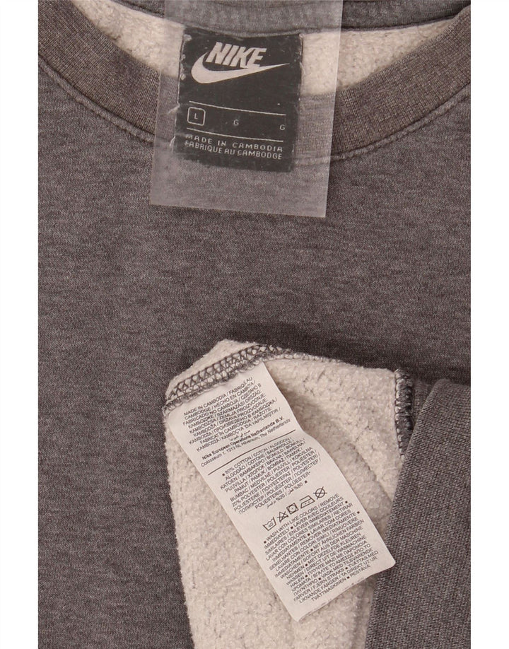 NIKE Mens Moletom Jumper Grande Algodão Cinza