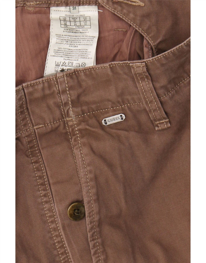 GUESS Mens Slim Cargo Trousers W31 L31  Brown Cotton Classic Vintage Guess and Second-Hand Guess from Messina Hembry 