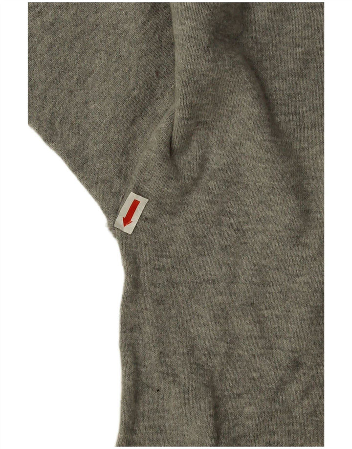 Zara Suéter feminino oversized com gola canoa Reino Unido 14 cinza médio manchado