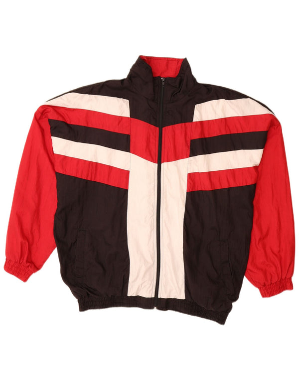 VINTAGE Mens Treino Top Jacket XL Multicolorido Colourblock Poliamida