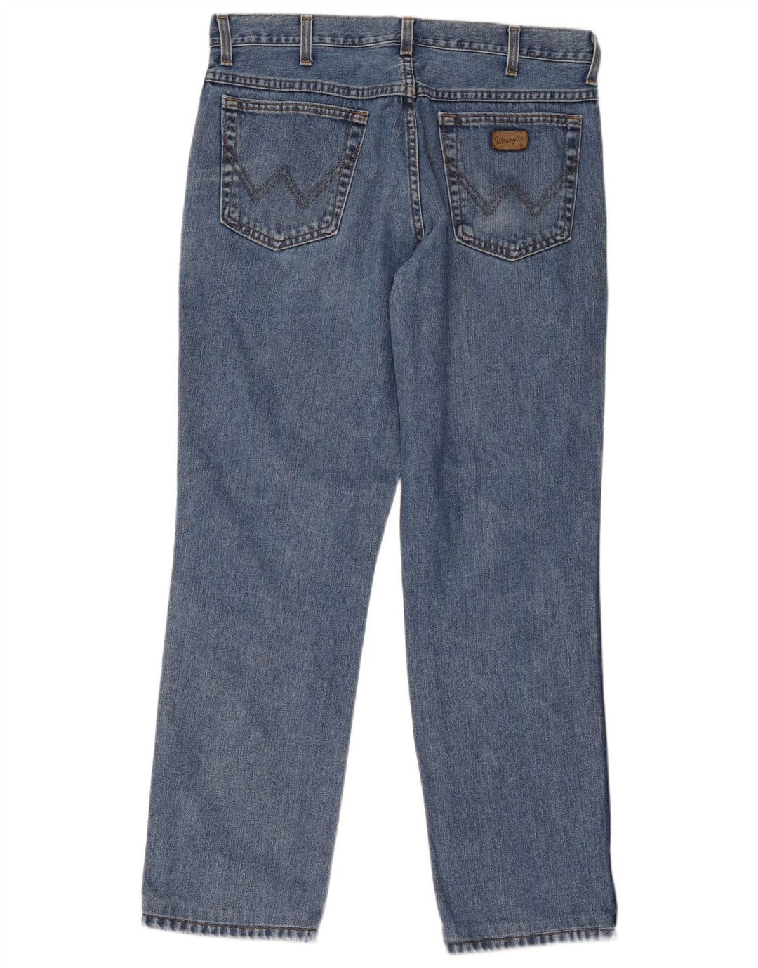 Wrangler Mens Straight Jeans W36 L34 Azul Algodão