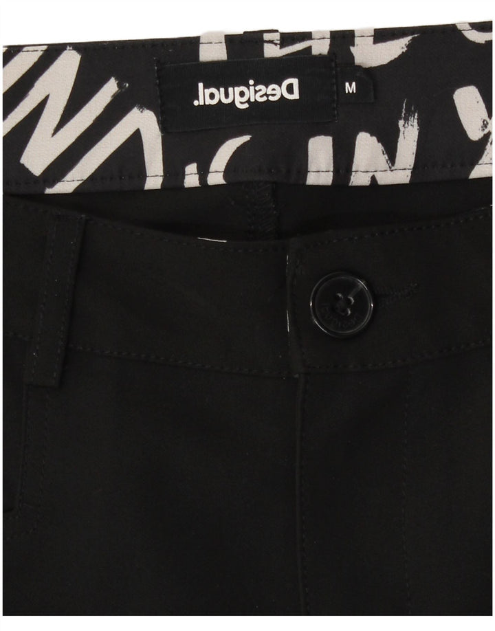 Calça casual feminina Desigual Slim médio W28 L28 preta