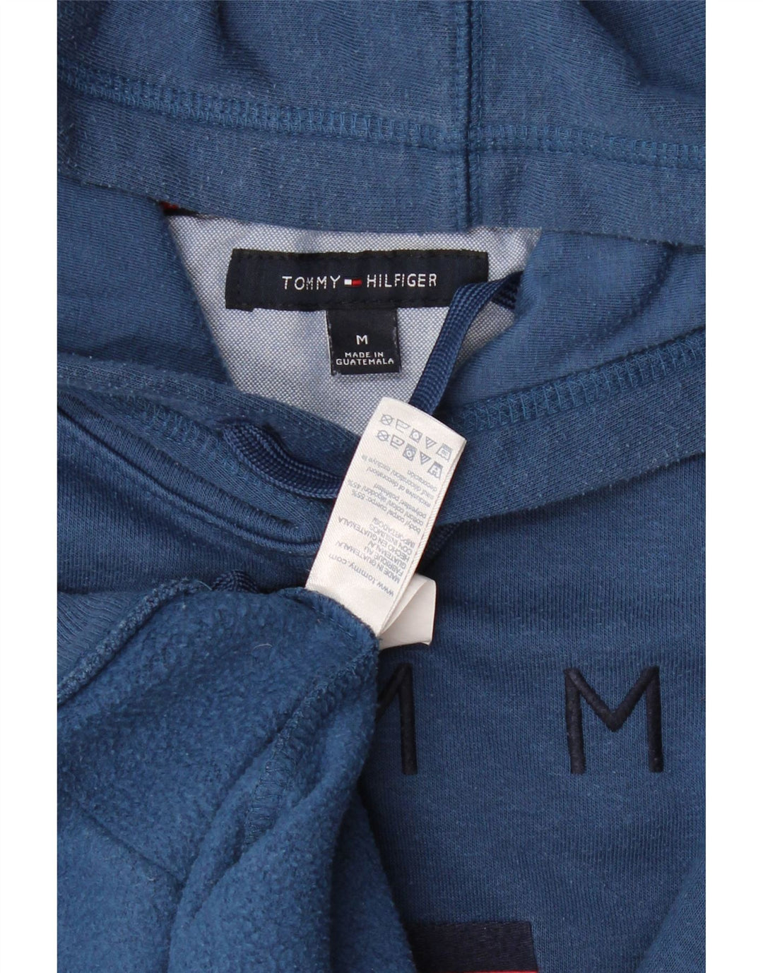 Tommy Hilfiger moletom com capuz gráfico masculino médio algodão azul marinho