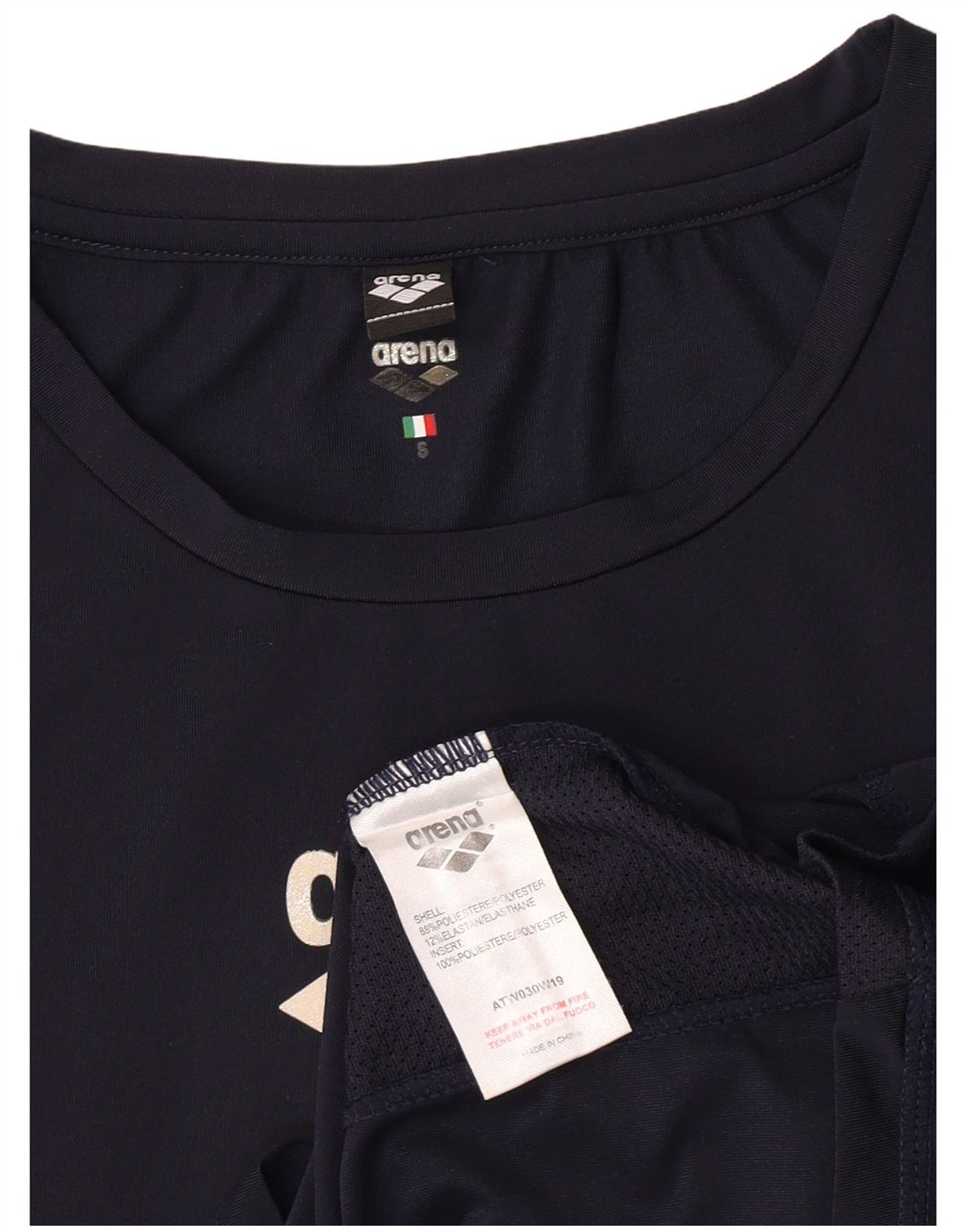 Camiseta feminina gráfica Arena UK 10 pequena azul marinho poliéster