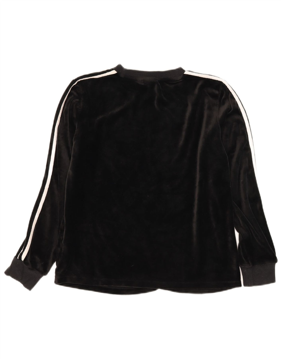 Adidas Mulher Velour Top Manga Longa UK 12 Médio Preto Poliéster
