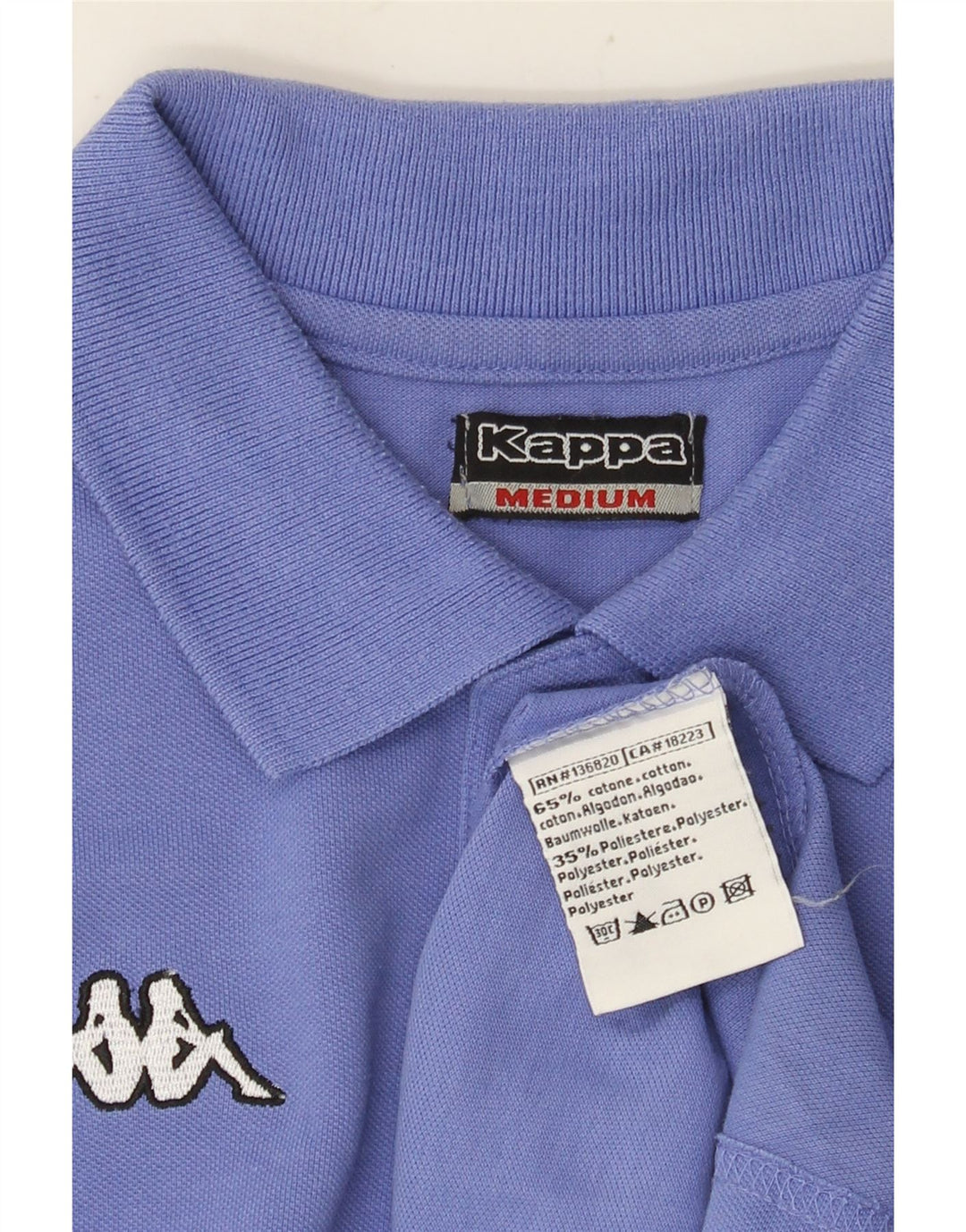 Camisa polo masculina Kappa algodão azul médio