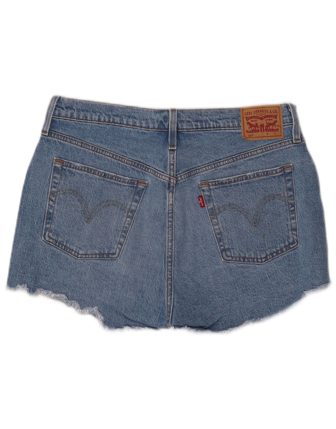 Shorts jeans feminino 501 da LEVI'S W32 grande algodão azul