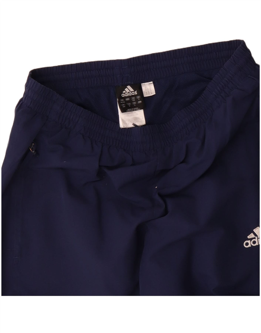 Calças de treino masculinas ADIDAS UK 38/40 poliéster azul marinho médio